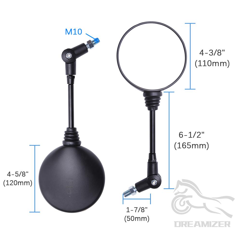 10 мм 360 градусов мотоциклетное черное универсальное боковое зеркало заднего вида 10 мм складное круглое зеркало заднего вида против падения