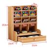 Pen Holder Wooden Storage Box Large Capacity Creative Fashion Multi-Compartmental Pen Holder Office Desktop Storage Shelf