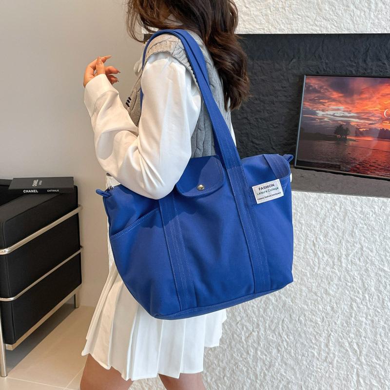 Large Capacity Shoulder Armpit Bag Canvas Tote Bag Literary Shoulder Bag College Student Class Commuter Handbag