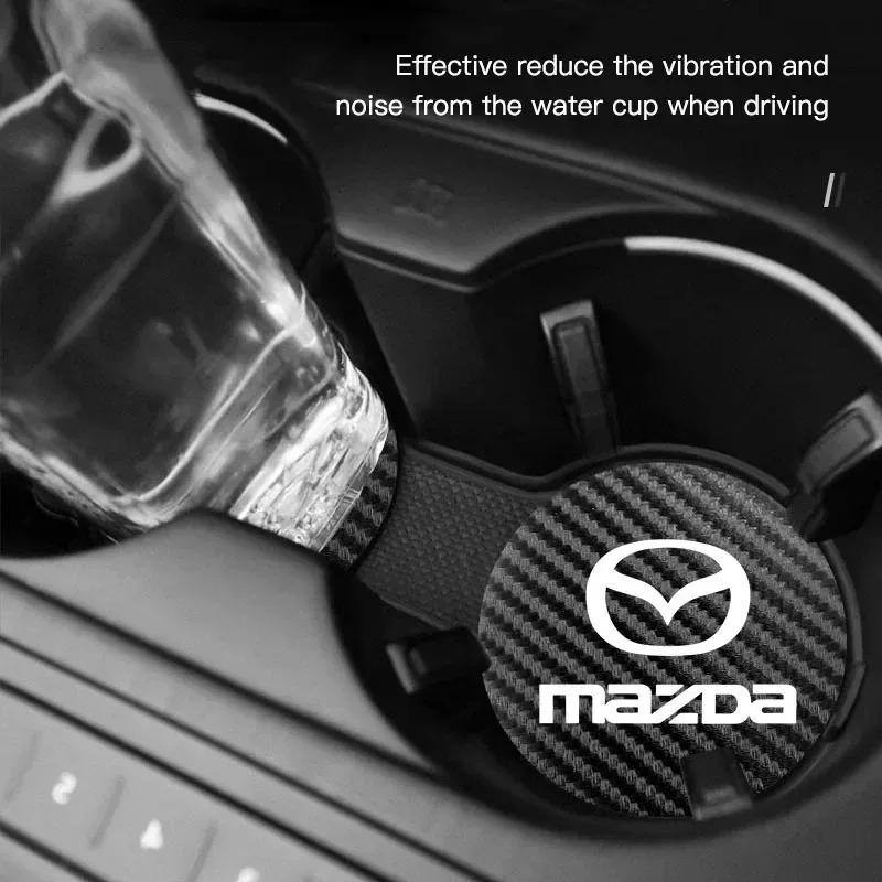 2PCS Car Cup Coasters For Mazda 3 Axela Atenza CX-5 CX-30 CX-50 Waterproof Non-slip Easy Clean Interior Mat Car Accessorie