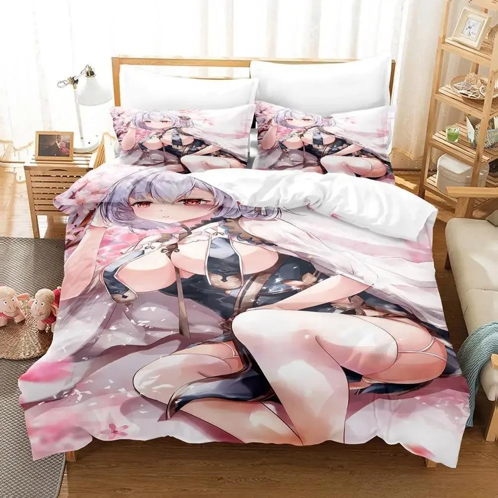 Сексуальный набор постельного белья Azur Lane Sirius 3D-печать Мультяшный Аниме Пододеяльник Взрослый Ребенок Спальня Игровая Девочка
