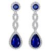 Cao Shi Sapphire Zircon Teardrop Bridal Evening Earrings