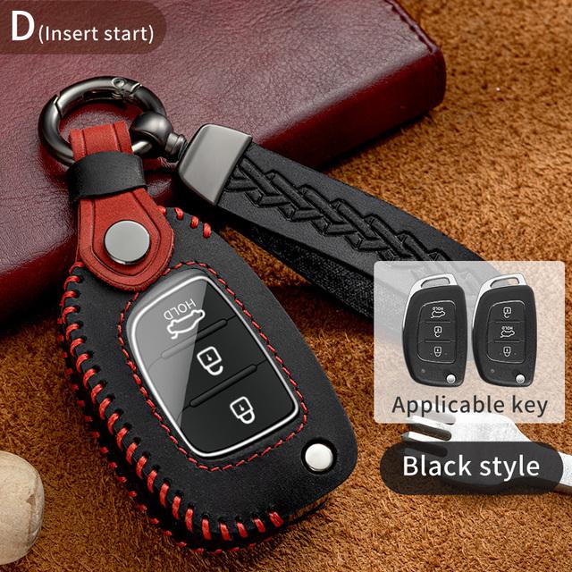Чехол для ключей из натуральной кожи, чехол-брелок для HYUNDAI Tucson Creta Ix25 Ix35 I10 I20 Ix20 HB20 Elantra Sonata, брелок