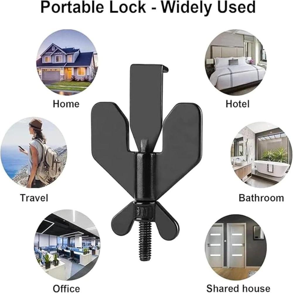 Adjustable Travel Door Lock Stainless Steel Heavy Duty Door Stopper Portable Lightweight Butterfly Door Stopper Home & Apartment