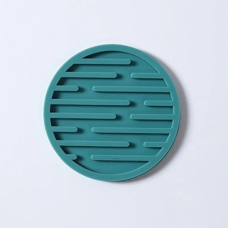 10cm Non-slip Soft Rubber Kitchen Coaster Thick Silicone Coaster Round Heat-resistant Coffee Beverage Water Insulation Mat
