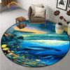 Океанические дельфины ковер 3D морской организм круглый противоскользящий коврик для спальни напольное компьютерное кресло украшение дома