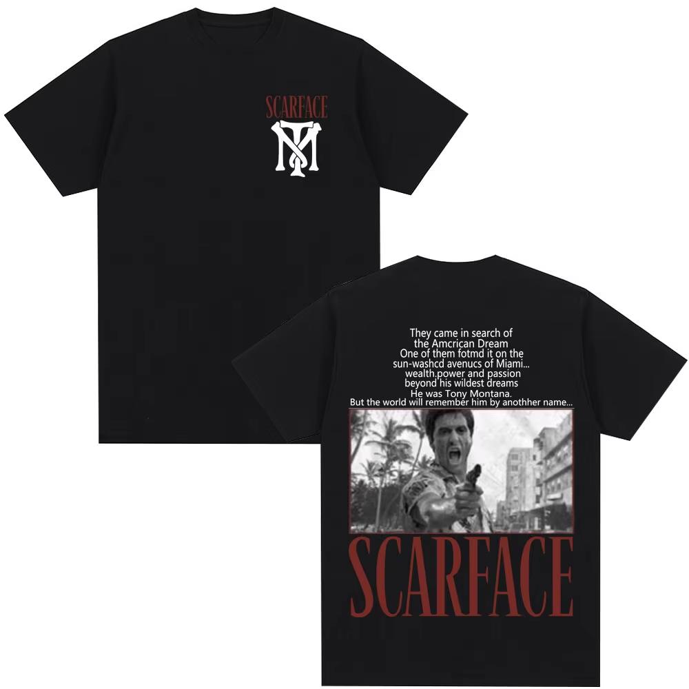 Classic Movie Scarface Tshirt Tony Montana Al Pacino Tshirt Unisex Women Oversized Casual Fashion Short Sleeve Tee Unisex Street