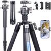ARTCISE Carbon Tripod Low Center of Gravity Ball Head 29mm Tube Carbon Fiber Travel Adjustable CNC Compatible Quick 46mm 360 Degree Rotation Panoramic