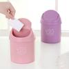 Flip Mini Desktop Trash Can Shake Lid Type Small Trash Can Household Living Room with Cover Bedside Storage Bucket Paper Basket