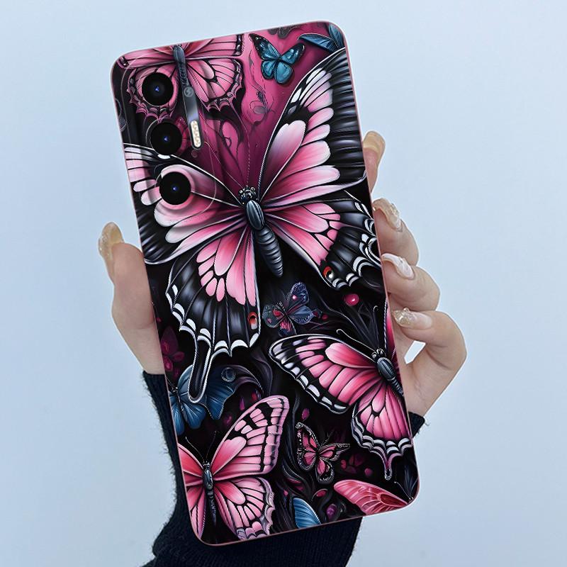 Чехол для Tecno Pova 3 LF7n Милый Мультяшный Кот Матовый Ударопрочный Мягкий Силиконовый Чехол для Телефона Для Tecno Pova 3 Pova3 Funda 6.9''