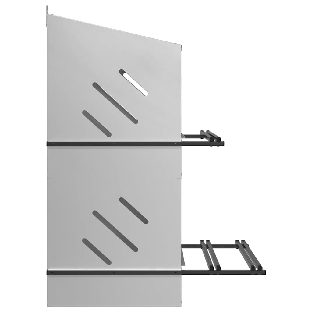 4 Compartment Chicken Nesting Box Galvanized Silver Metal