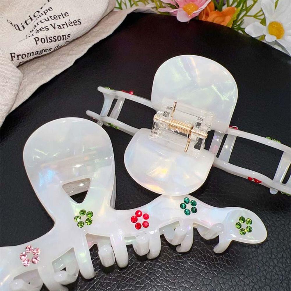 Hair Clip Mermaid Color Hair Claw Korean Style Acetic Acid Shark Clip Rhinestone Hair Claw  Travel