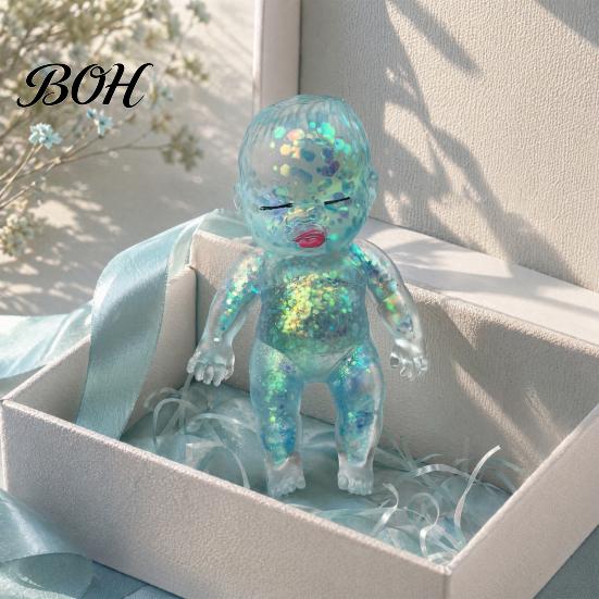 Babies Stress Ball Glitter Relief Toy, Clear Baby Doll Squeeze Soft Stretchy Portable Fidget Relaxing Gift for Adults Kids, Party Favors Relaxation