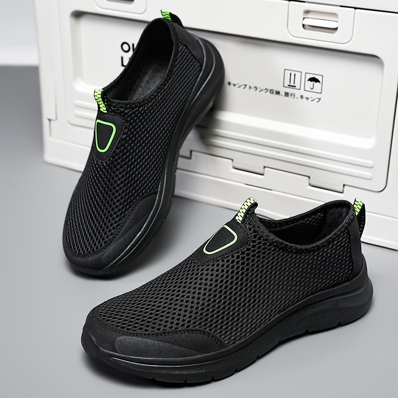 Men Shoes Breathable Mesh Summer Lightweight Hiking Walking Casual Shoes Slip-On Driving Men's Loafers