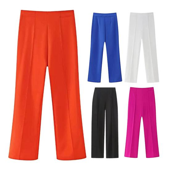 Женские брюки с высокой посадкой, облегающие, с прямыми штанинами, повседневные