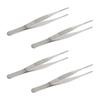 Stainless Steel Straight Blunt Tweezers with Precision Horizontal Serrated for and Other Auxiliary 4 Pieces Aoje-Link Tips, Repairs, BBQs, Tools,