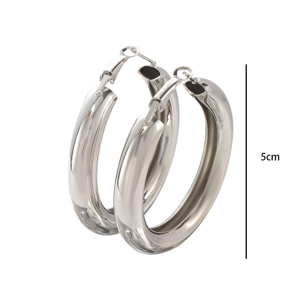 Женские Рок Толстая Трубка Цинковый Сплав Цинка Минималистичные 50мм Ювелирные Серьги-Кольца Большой Круг Мода