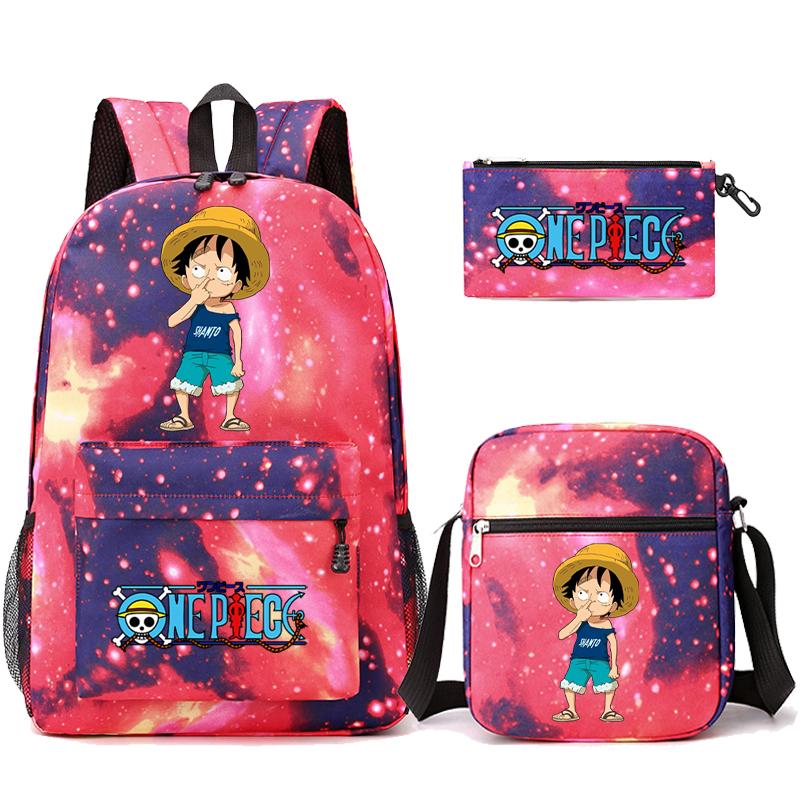 3 шт./компл. аниме цельный противоугонный рюкзак с моющейся сумкой через плечо пенал для девочек мальчиков подростков детей студентов рюкзак для отдыха Mochila