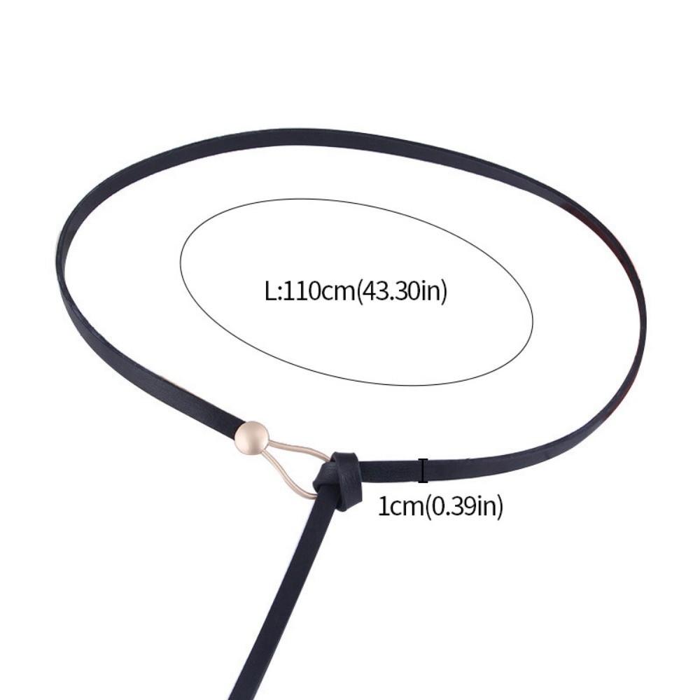 Solid Color Knotted Belt PU Leather Dress Belt New Waist Chain for Jeans