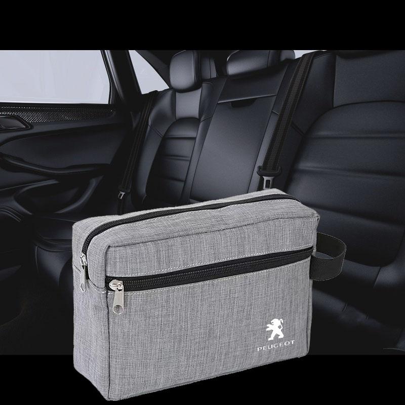 Car Portable Earphone Case Data Cable Travel Storage Bag for Peugeot 206 307 308 3008 207 208 407 408 508 2008 107 106 205 301 MM35
