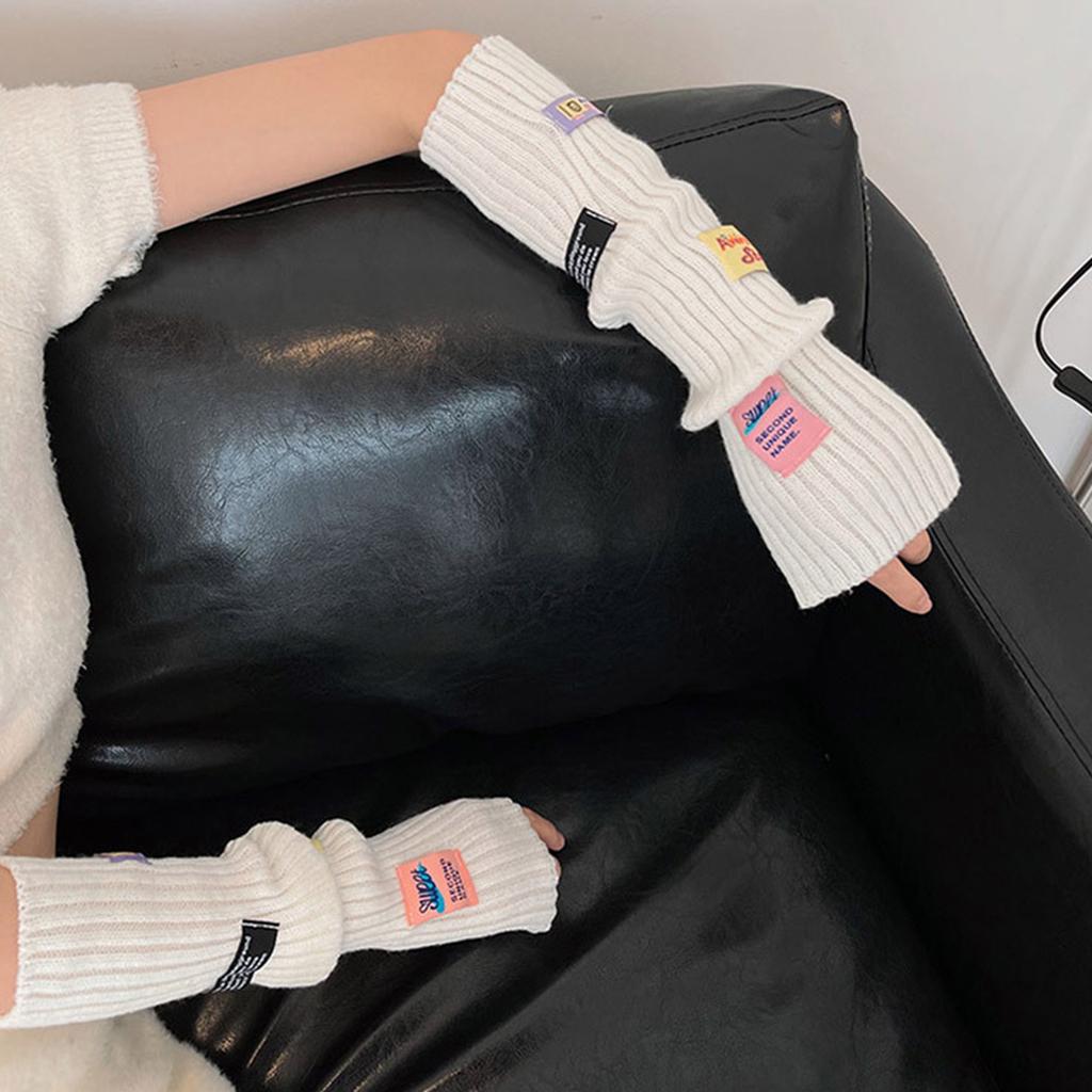 Knitted Arm Sleeves Fingerless Mittens Elastic Wrist Sleeves For Daily Wear and Outdoor Activities Girls Gift Stylish