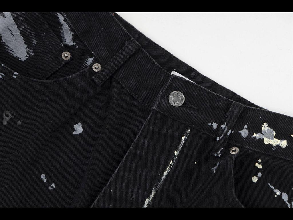 Джинсы унисекс с широкими штанинами High Street American Graffiti Print