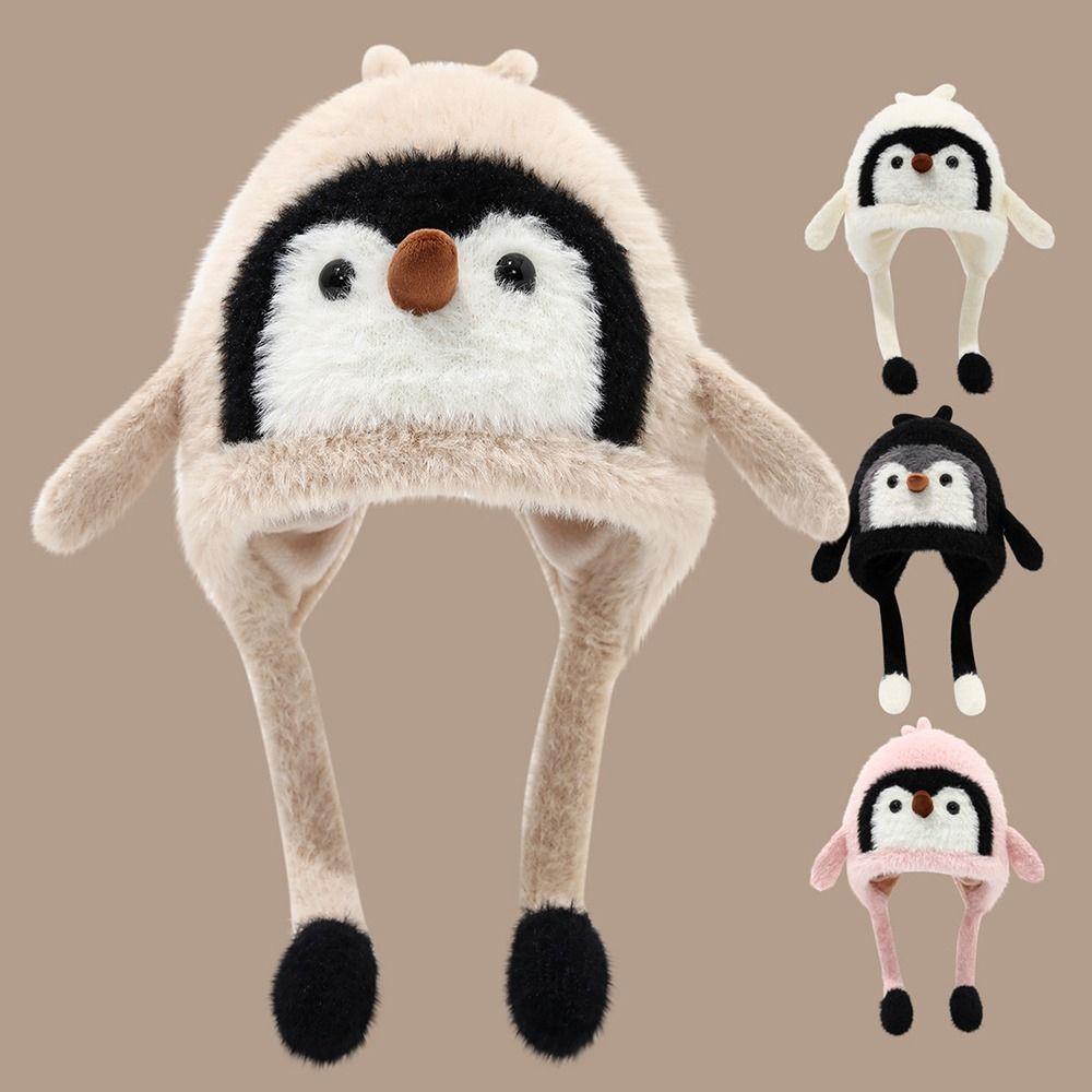 Windproof Cartoon Penguin Balaclava Hat Breathable Ear Protection Cap  Outdoor Activities