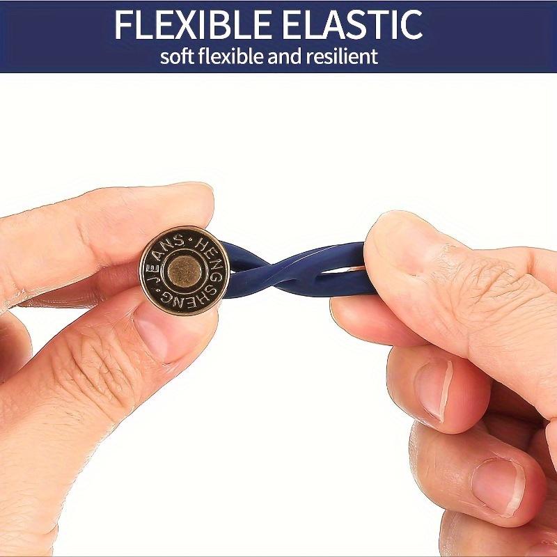 4-piece adjustable denim button extender - медленная пуговица с синей пластиковой ручкой, унисекс эластичный удлинитель пояса