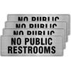 24 Hour Video Surveillance Sign Aluminum Silver 9 x 3 Inches Self-Adhesive Waterproof Metal Door Wall Sign for Business Restaurants 4 Pack
