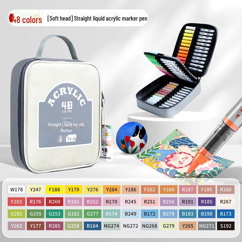 Набор акриловых водостойких маркеров Zhijin с мягким наконечником для граффити и рисования своими руками