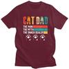 Custom Cool Vintage Cat Dad T Shirt Men Pure Cotton Tshirt Leisure Father Day Gift Tees Fashion Tshirt