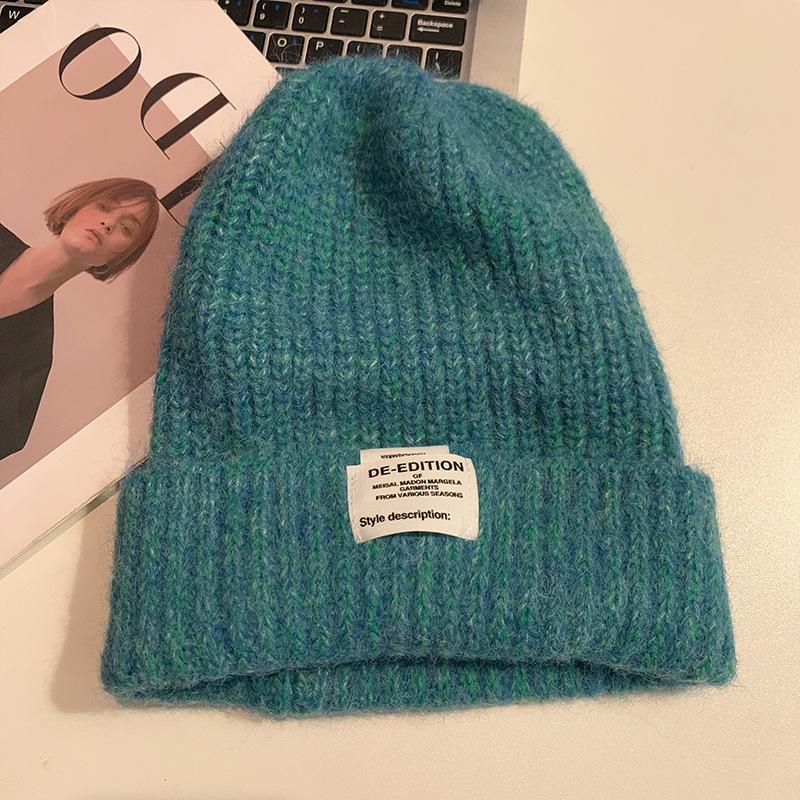 Осенне-зимние шапки женские большой окружности головы вязаные шапки модные универсальные шерстяные шапки флисовые наушники теплые холодные шапки
