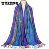 Elegant Peacock Jacquard Tassel Scarf - Gradient Color Shawl for Windproof Sunscreen - Perfect for Mardi Gras Party