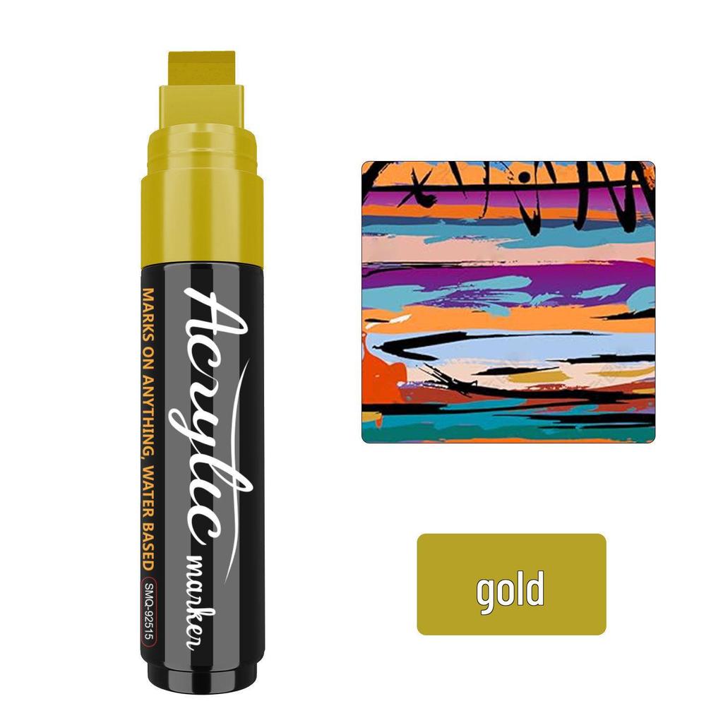 15mm Thick Acrylic Marker Pen for Anime Graffiti, Stackable Colors, Waterproof, Quick-Drying, Fade-Resistant