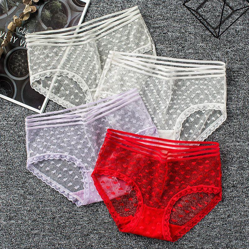 Lace Pants Women's Sexy Naked Transparent Summer Ultrathin Mesh Hollow Large Mid Waist Pants