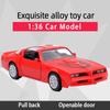 Масштаб 1/36 1978 Pontiac Firebird, литая под давлением модель автомобиля, игрушечный автомобиль с откатным механизмом и открытыми дверями для детей, коллекция подарков для мальчиков и девочек