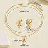 European and American jewelry, personalized cross metal design earrings, versatile high-end collarbone chain necklace jewelry set