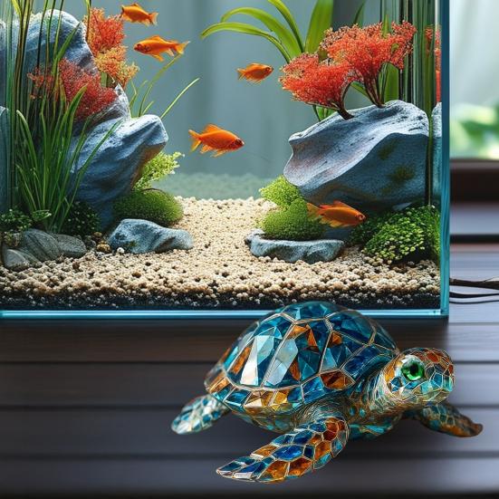 Sea Animal Figurine Simulated Turtle Octopus Statue Sculpture Home Office Desktop Fish Tank Aquarium Decoration Ornament