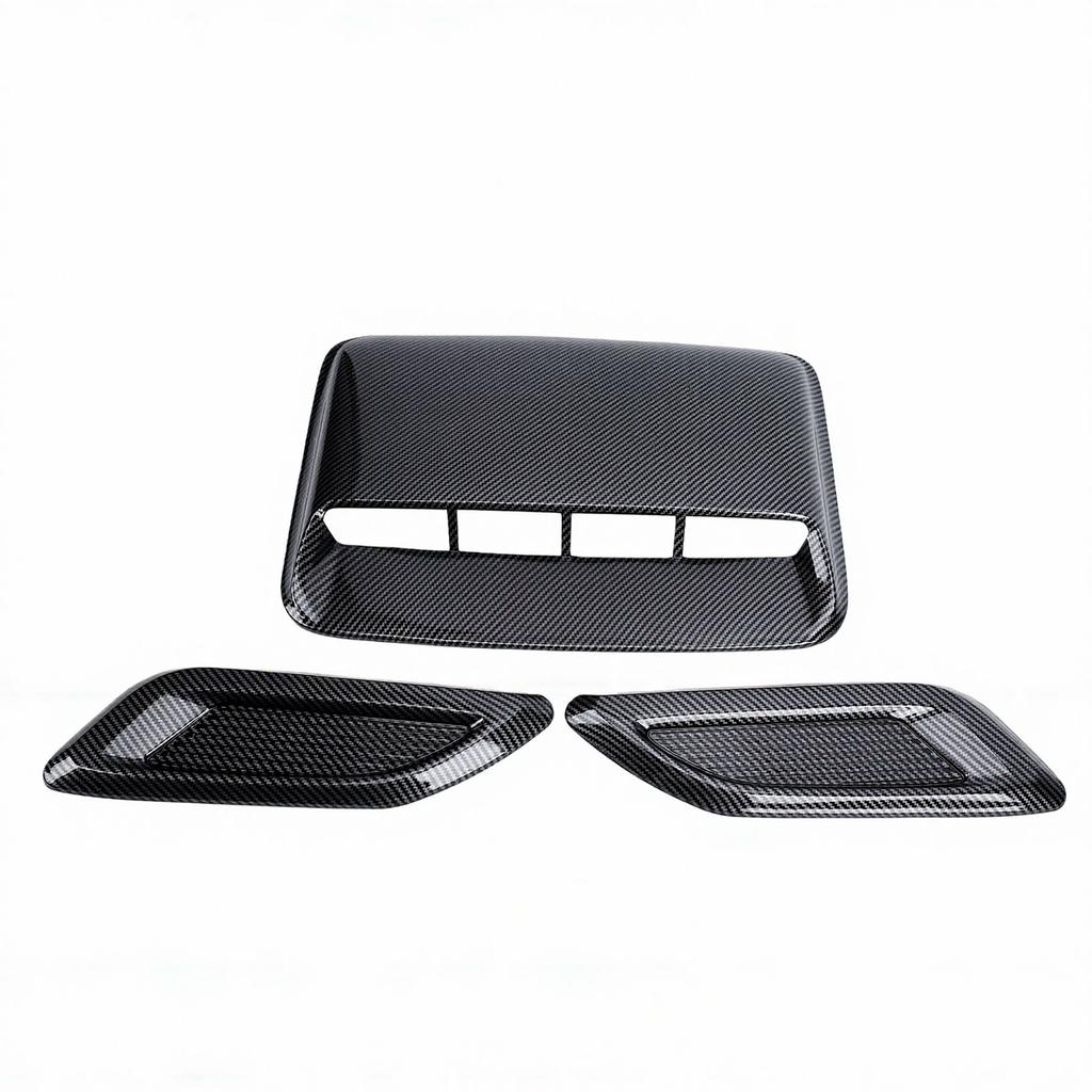 Car Hood Air Flow Vent Decorative Kit Carbon Fiber Pattern Modification Hood Scoop and Side Vents