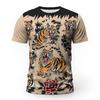 Vintage Tiger Pattern 3D Print Men's T-shirts Summer Fashion Crew Neck Short Sleeve T-shirts
