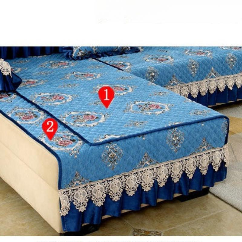 Европейский кружевной вышитый толстый чехол для дивана 1, 2, 3 сиденья универсальная подушка для дивана зимнее теплое украшение для дома защитный коврик для полотенца