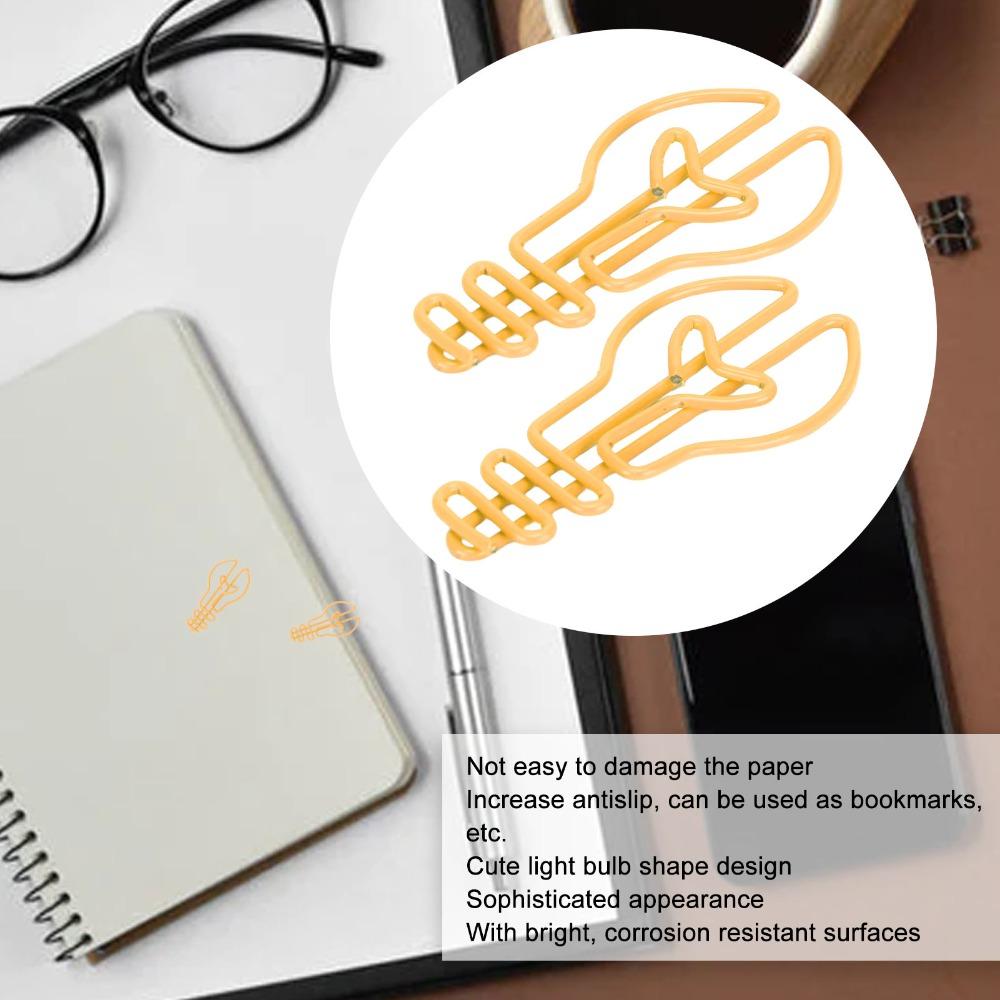100pcs Bulb Shaped Bulb Shape Paper Clips Metallic Paper Clips  Wedding Decoration