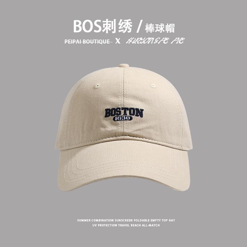 Корейский алфавит вышитый черный кепка женская с длинными полями большая окружность головы бейсболка расширенные поля показывающая лицо маленькая шляпа