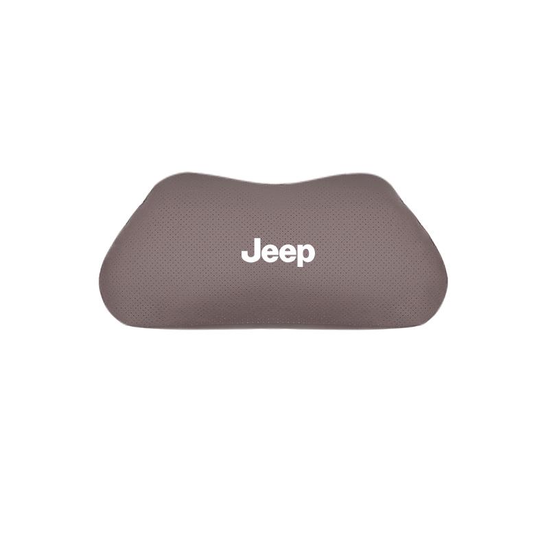 Leather Car Neck Headrest & Lumbar Support Pillow Soft Waist Valve Stem For Jeep Renegade Wagoneer Avenger Recon Wrangler JK KUBEL1