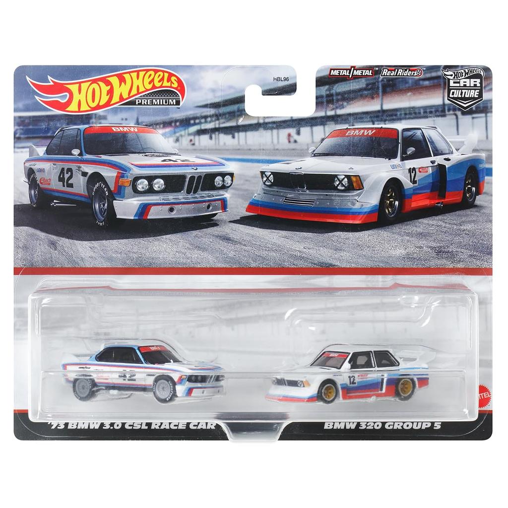 Hot Wheels Premium 2 Pack BMW CSL Race 320 Group 5 лет и HKF55 '73 3.0 Car/BMW [3 шт.]