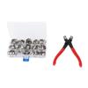 80PCS Hose Clip Assortment Kit Stainless Steel Single Ear Pipe Clamps with Clamping Pliers