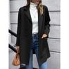 Autumn Mid Long Solid Casual Loose Women Jacket Double Breasted Formal Office Jackets for Women Fashion Winter Pockets Notched Ladies Coat 24899