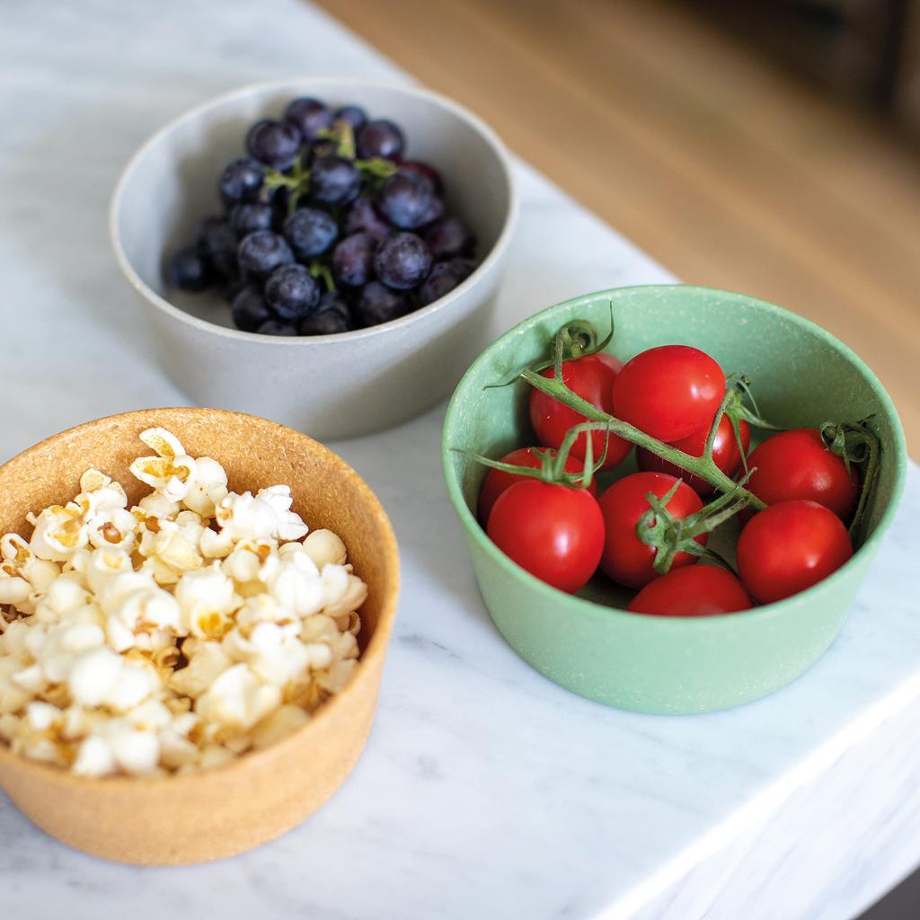 CONNECT Set of Outdoor Plastic Recycled Natural Kitchen Tableware Bowls, 400ml, Pink, 2, KOZIOL, Germany, Products, Tableware, Materials, Durable,