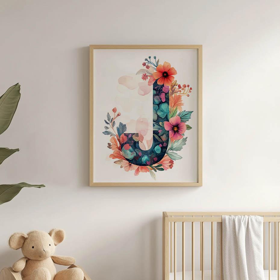 Plakat J W Kwiatach Plakat J W Kwiatach, 50X70 Cm, Rama Drewniana Ciemny Brąz, Papier Matowy 230 Gsm