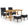 Maison Exclusive - Ensemble à manger de jardin 5 pcs Noir